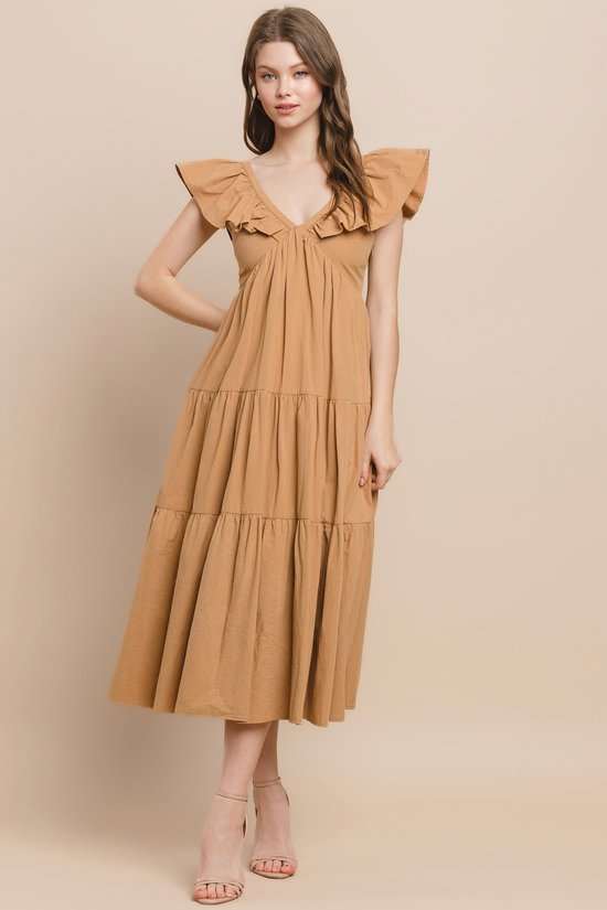 Tiered Ruffle Midi Dress