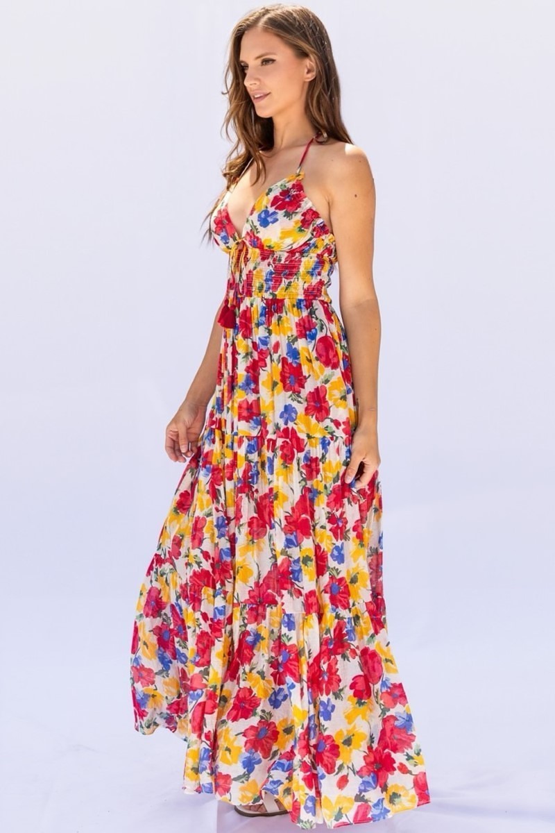 Vacay Floral Midi Dress – Perfect for Sun-Kissed Escapes