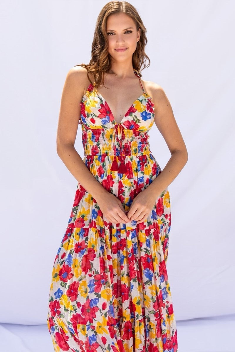 Vacay Floral Midi Dress – Perfect for Sun-Kissed Escapes